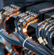 network cables connected in network switches